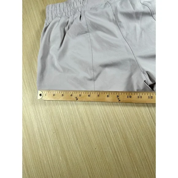 Nike Dri Fit Hotty‎ Hot Shorts Womens Medium Gray Logo Brief Lined Loose Fit - Picture 5 of 5